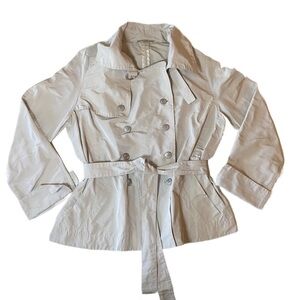 Rodika Zanian Women's Beige Double-Breasted Rain Jacket Size S